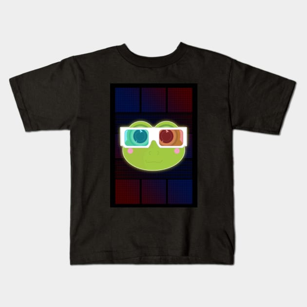 3D Frog Kids T-Shirt by adamzworld